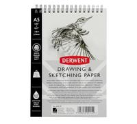 Derwent - Carnet de Croquis A5 Portrait avec Dos Rigide, 30 Feuilles de Papier Non-Acide, Reliure Spirale, Qualité Professionnelle, 2300140