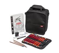 DERWENT Carry-all Bag - Sac pour Crayons & Accessoires de Dessin, Sac de Dessinateur, Qualité Professionnelle, Boîte à Crayons Incluse, Coloris Noir (2306220)