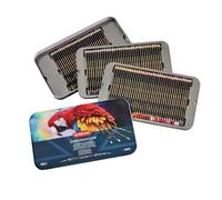 Derwent Chromaflow 2306262 Lot de 100 crayons dans une boîte métallique à noyau rond de 3,5 mm d'épaisseur et estompables avec texture lisse, parfaits pour le dessin, le coloriage et la superposition,