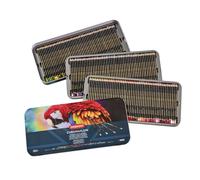 Derwent Chromaflow 2306263 Lot de 150 crayons dans une boîte métallique à noyau rond de 3,5 mm d'épaisseur et estompables avec texture lisse, parfaits pour le dessin, le coloriage et la superposition,