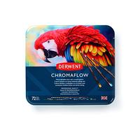 Derwent, boîte de 72 crayons de couleurs Chromaflow, mines tendres de 3,5 mm, faciles à estomper, pour dessin & coloriage, qualité professionnelle Multicolore G
