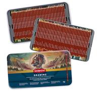 Derwent Crayons à dessin – Coffret de 72, boîte métal, mines rondes 5 mm, texture crémeuse
