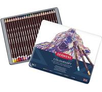 DERWENT Coloursoft crayons de couleur, 24 pièces dans une boîte en métal