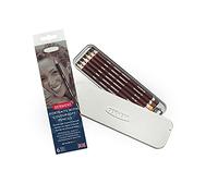 Derwent Crayons Coloursoft Skintones – Set de 6, teintes peau naturelles, taille-crayon inclus