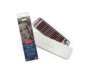 Derwent Coloursoft Skintones - Set de 6 Crayons de Couleurs spécial Portraits, Teintes de Peau Naturelles, Taille-Crayon Inclus, Qualité Professionnelle, 2300217