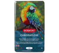 Derwent Crayon Chromaflow Avec Boîte Métallique 12 Unités