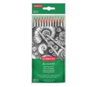 Derwent Academy – Crayons à dessin graphite – Lot de 12 (6B-5H) Portefeuille 2300412