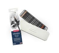Derwent Graphic - Set de 6 Crayons Graphite avec Taille-Crayon Inclus, Qualité Professionnelle, 0700835