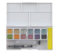 Derwent Inktense Metallic - Palette de Peintures Métalliques de Voyage, 12 Couleurs, Pinceau Waterbrush et Éponge Inclus, Qualité Professionnelle, 2305657