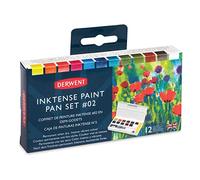 Derwent Palette Inktense #2 – Set 12 peintures aquarelles permanentes pour papier & tissu