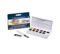 DERWENT Inktense - Palette de Peintures Aquarelles 2 avec 12 Demi-Godets de Peinture, Idéale pour Peindre sur Papier et Tissu, Qualité Professionnelle, Format Voyage, 2306244