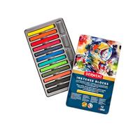 Derwent Inktense - Set de 12 Craies Aquarellables 8 mm, pour Dessin / Coloriage / Peinture sur Papier & Tissu, Qualité Professionnelle (2300442)