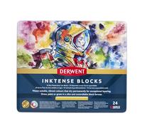 Derwent Inktense - Set de 24 Craies Aquarellables 8 mm, pour Dessin / Coloriage / Peinture sur Papier & Tissu, Qualité Professionnelle (2300443)