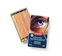 Derwent Lightfast - Set de 12 Crayons de Couleur, Mines Rondes Solides 4 mm, Texture Crémeuse, pour Dessin & Coloriage, Qualité Professionnelle (2302719)