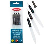 Derwent - Lot de 3 Pinceaux Waterbrush pour Peinture Aquarelle, Embouts Biseauté, Fin et Moyen Inclus, Qualité Professionnelle, 2301975