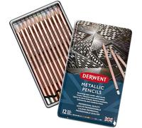 Derwent Crayons métalliques – Boîte de 12 multicolores pour enfants