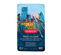 Derwent Procolour - Set de 12 Crayons de Couleur, Mines Rondes Solides 4 mm, Texture Lisse, pour Dessin & Coloriage, Qualité Professionnelle (2302505)