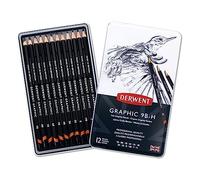 Derwent – Set de 12 crayons graphiques 9B–H – Graphite pro pour débutants et professionnels