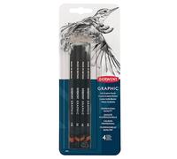 Derwent Set de 4 crayons graphiques à dureté douce 6B-HB, graphite de qualité professionnelle - débutants et professionnels, conçu pour l'esquisse, le dessin, l'ombrage, le tracé et les illustrations
