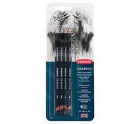 Derwent Sett de 4 crayons graphiques de dureté moyenne 2B-2H, graphite qualité professionnelle - débutants et professionnels, conçu pour l'esquisse, le dessin, l'ombrage, le tracé et les illustrations