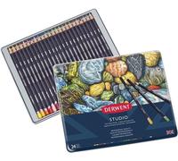DERWENT Studio Art Crayons, 24pcs dans une boîte en métal