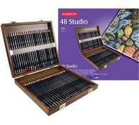 DERWENT Studio Art Crayons de couleur, 48pcs dans un coffret en bois