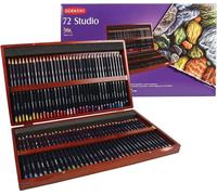 DERWENT Studio Art Crayons de couleur, 72pcs dans un coffret en bois