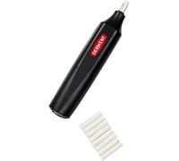 Derwent Stylo gomme à piles, comprend 8 gommes de rechange, convient aux crayons graphite, de couleur et pastel, qualité professionnelle, 2301931, noir