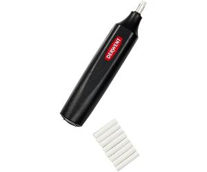 Derwent Stylo gomme à piles, comprend 8 gommes de rechange, convient aux crayons graphite, de couleur et pastel, qualité professionnelle, 2301931, noir