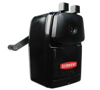 Derwent - Taille-Crayon Manuel à Manivelle, pour des Mines Très Pointues, Réservoir Coulissant & Pince de Bureau, Qualité Professionnelle, 2302001