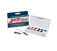 DERWENT Watercolour - Palette de Peintures Aquarelles avec 12 Demi-Godets de Peinture, Qualité Professionnelle, Format Voyage, 2306259