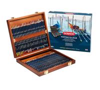 Derwent - Set de 48 crayons aquarellables Watercolour, coffret bois, qualité professionnelle