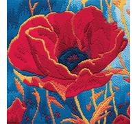 Derwentwater LSPH Kit de broderie au point long Motif tête de coquelicot
