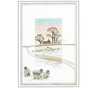 Derwentwater MM6 Designs Misty Mornings Kit de broderie au point de croix Motif mouton enneigé