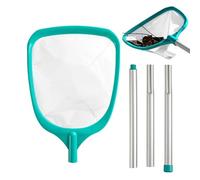 Derwrtup 145CM Écumoire De Piscine - Épuisettes De Surface pour Piscine - Filet D'Écumoire De Piscine avec Poteau | pour Spa De Bain À Remous D'étang De Jardin