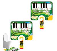 Derwrtup 2 Pièces Tapis Musical Toilette, 60 X 48 Cm Tapis De Toilette avec Son De Piano, Tapiss De Sol pour Salle De Bain, Couverture Musicale pour La Maison, La Salle De Bain, L'appartement