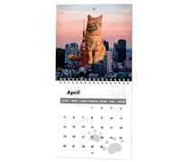 Derwrtup 2026 Agenda de Bureau | Calendrier Mignon Chats,12 Mois Vertical avec Rendez-vous pour Maison École Décor Familial et Scolaire