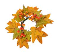 Derwrtup Anneau de Bougie d'automne, couronnes d'anneaux de Bougie d'automne | Couronne de Porte-Anneau de Jour de récolte de Couronne de Ferme de 9,8 Pouces,Couronne de Ferme pour Porte, Mur,