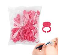 Derwrtup Anneaux de colle pour cils - 100 anneaux de colle à cils réglables - Gobelets à colle adaptés aux débutants pour le, l'encre, la peinture, porte-colle à cils Portable pour la maison