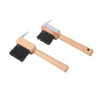 Derwrtup Appareil de nettoyage pour sabots | Grattoir à sabots portable avec brosse - Lot de 2 ustensiles de soin des chevaux portables pour enlever la saleté et tenaces