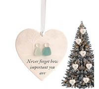 Derwrtup Art Mural en Verre de Mer,Ornement Arbre de l'Amitié en Forme de Cœur | Pendentif en Verre pour Fille Amie Soeur Anniversaire Noël Fête des Mères Mariage