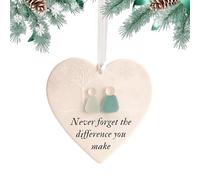 Derwrtup Art Mural en Verre de Mer - Ornement Arbre de l'Amitié en Forme de Cœur | Pendentif en Verre pour Fille Amie Soeur Anniversaire Noël Fête des Mères Mariage