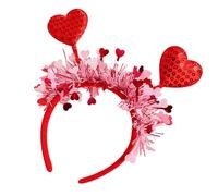 Derwrtup Bandeau de baiser, costume de Saint-Valentin pour femme, accessoire de cheveux en forme de cœur avec paillettes, bandeau de Saint-Valentin, accessoires de photo, pour amoureux, épouses, amies