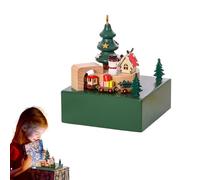Derwrtup Boîte à Musique Noël,Boîte à Musique Train de Noël - Présentoirs de Vacances de Bureau à Musique en Train magnétique | à Musique en Forme de Train en Mouvement, légère, décoration
