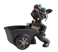 Derwrtup Bol de Porte-clés pour Chiens, Discus de Bonbons d'animaux en résine,Résine Entrée Table DÉCOR DIGN DIRDRES CONTAREAUX - Adorable Chien tirant Une décoration de Table de Sculpture Animale de