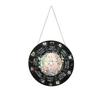 Derwrtup Calendrier de la roue païenne de l’année - Calendrier des sorcières de la roue de l'année de 12 pouces | Panneau de porte Wicca pour les célébrations, décoration murale du calendrier des