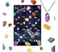 Derwrtup Calendrier Minéral Compte À Rebours, Pierre de Collection pour 24 Jours de Fête, Collection Minéraux Festifs Pour Noël Halloween Garçons Filles Hommes Femmes Collectionneurs Fête
