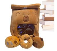 Derwrtup Capybara Animal en peluche, sac interchangeable de dessin animé - Portefeuille animal doux pour le temps de jeu Canapé Adolescent Chambre Collectionneur Voyage Adulte Lit Décoration Maison