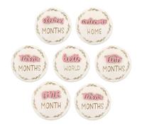 Derwrtup Carte Anniversaire Mensuelle Bébé,7 Pièces Double Face Illustrations 3D Bébé | Décoratifs Marquage Mural Chambre Photographie Nouveau Né