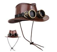 Derwrtup Chapeau Steampunk pour homme | Chapeaux décontractés de protection contre la lumière du soleil | Accessoire de déguisement décoré avec lunettes pour mascarade, spectacles de théâtre, défilés